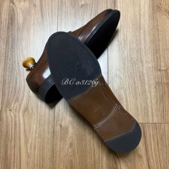 ZARA genuine leather double monk strap shoes SIZE 27cm USA 9 2408/920/100 - Picture 9 of 9